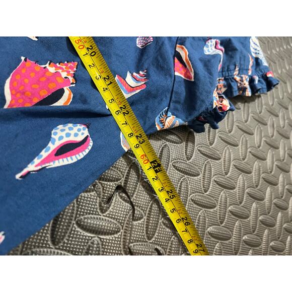 Print Fresh Womens Shoreline Dress Pintuck Beachcomber XL Blue Ruffle Hem - Picture 8 of 10